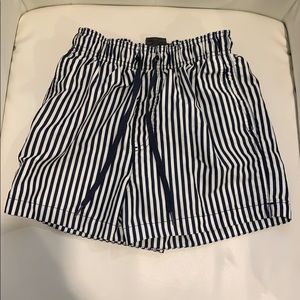 Navy/white striped swim shorts